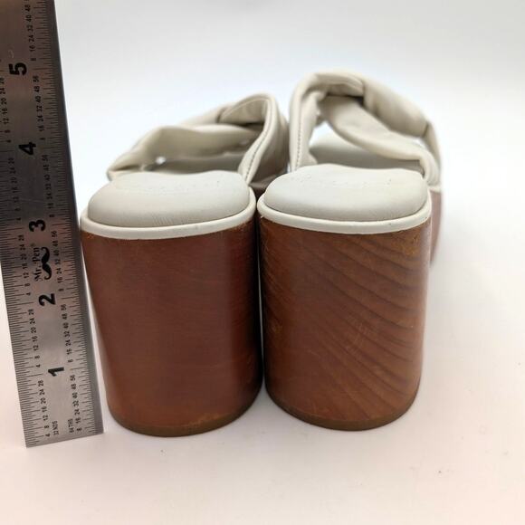 Pure Donna Karan Adalee Platform Sandal Women's White Leather Size US7M EU37.5B - Picture 4 of 14